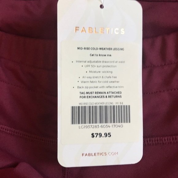 Fabletics Mid-Rise Cold Weather Legging NWT M - Picture 5 of 5